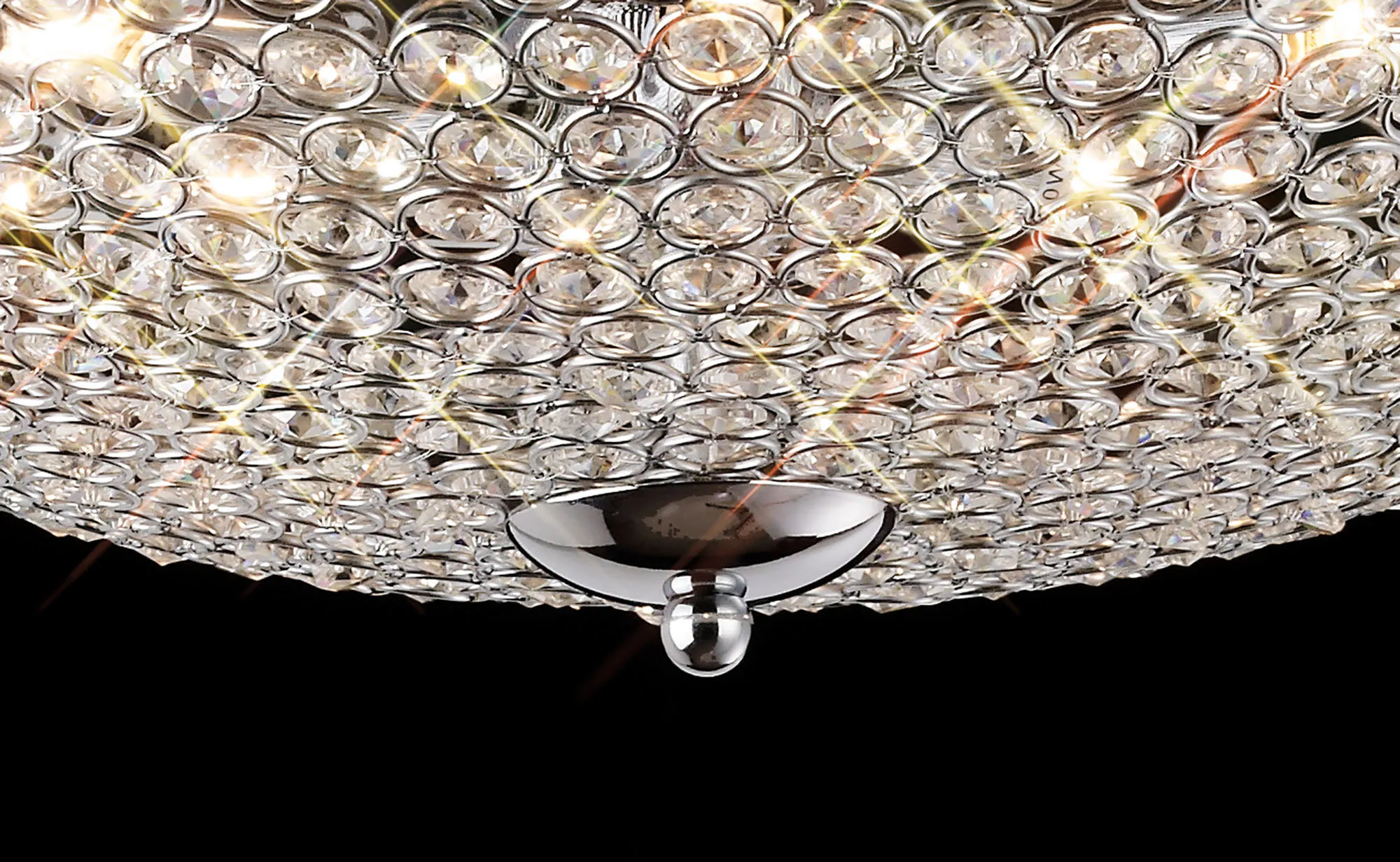 Ava Crystal  Flush Ceiling 9 Light IL30189  Diyas Ava Polished Chrome